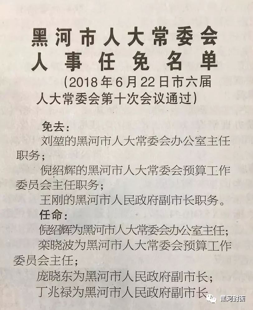 黑河市地方志編撰辦公室人事任命揭曉