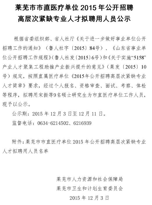 萊蕪市安全生產監督管理局最新招聘啟事